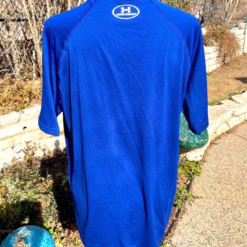 Under Armour, short sleeve, HeatGear, blue, Shirt, size M - Picture 2 of 3